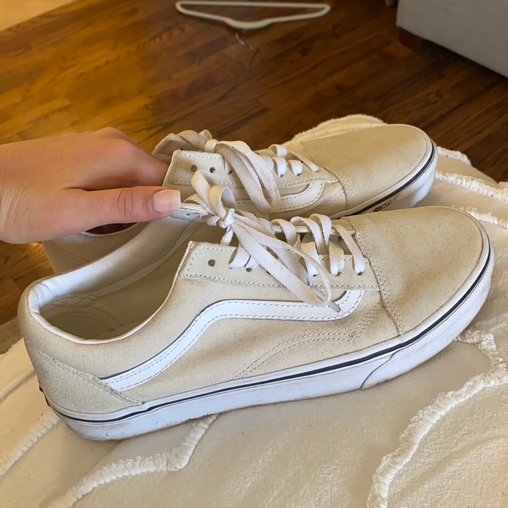 off white/cream/nude vans size womans 10, men’s 8